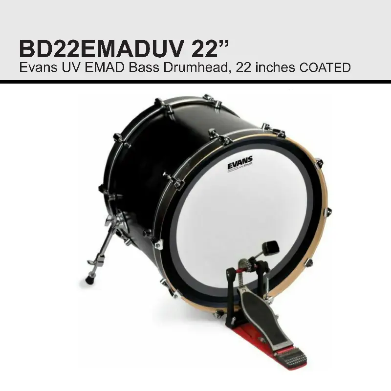 BD22EMADUV 22 Evans UV EMAD Bass Drumhead 22 inches COATED