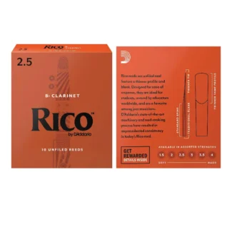 RCA1025 Rico Bb Clarinet Reeds Strength 2510-pack