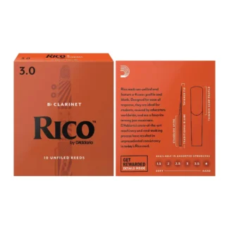 RCA1030 Rico Bb Clarinet Reeds Strength 3010-pack