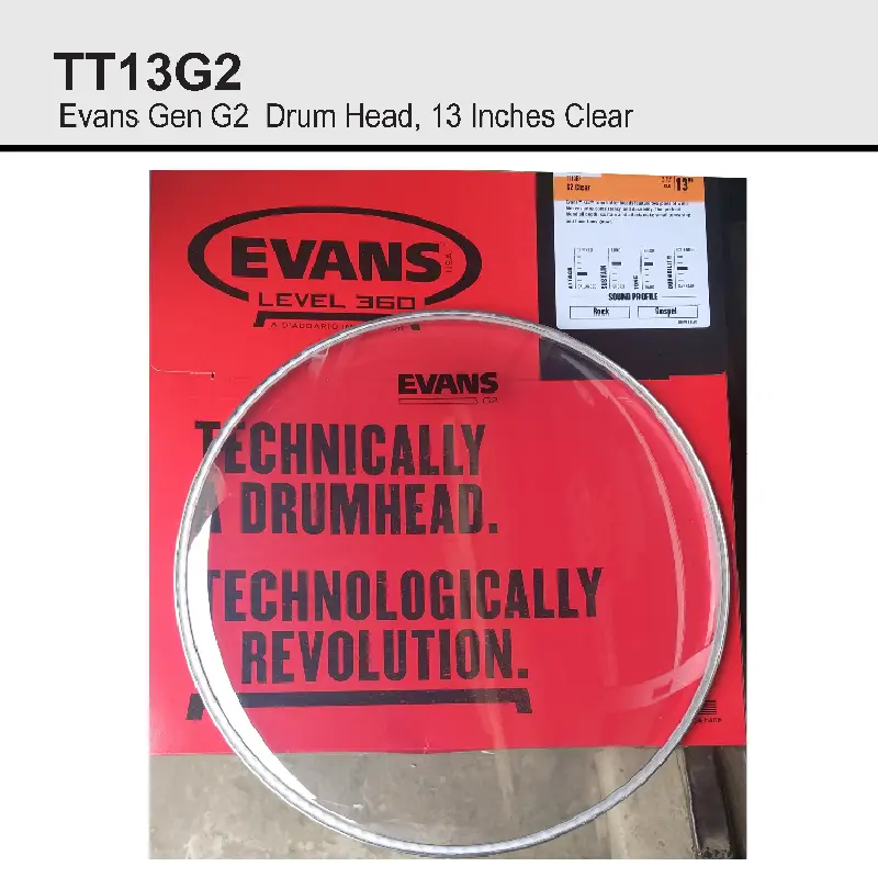 TT13G2 Evans Gen G2 Drum Head 13 Inches Clear