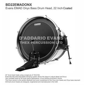 BD22EMADONX Evans EMAD Onyx Bass Drum Head