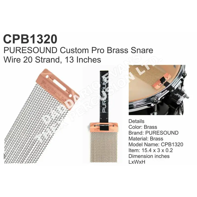CPB1320 PURESOUND Custom Pro Brass Snare Wire 20 Strand, 13 Inches