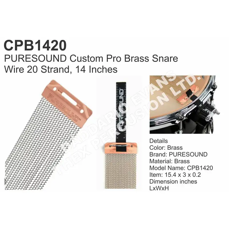 CPB1420 PURESOUND Custom Pro Brass Snare Wire 20 Strand, 14 Inches