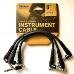 D'Addario Classic Series Patch Cables PW-CGTP-305 0.5 Ft. Right Angle 3 Pack