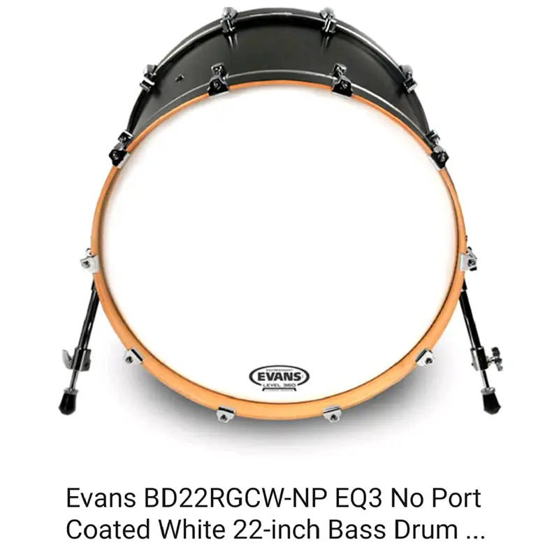 22" Evans Resonance No Mic Port