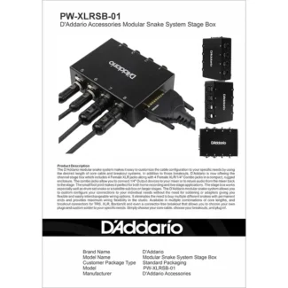 PW-XLRSB-01 D'Addario Accessories Modular Snake System Stage Box