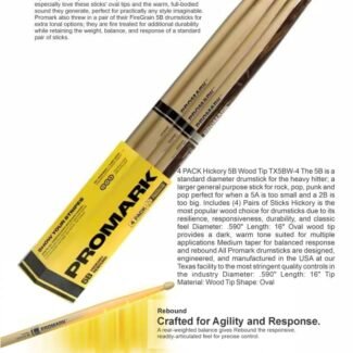 TX5BW-4P ProMark Heavy-duty Drumsticks