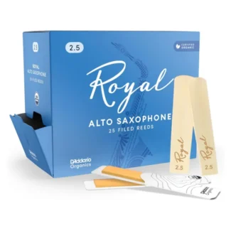 D'Addario Royal Tenor Saxophone Reeds Strength 2.5, 25-Pack