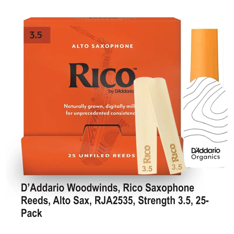 D’Addario Woodwinds, Rico Saxophone Reeds, Alto Sax, RJA2535, Strength 3.5, 25 Pack D’Addario Woodwinds, Rico Saxophone Reeds, Alto Sax, RJA2535, Strength 3.5, 25- Pack