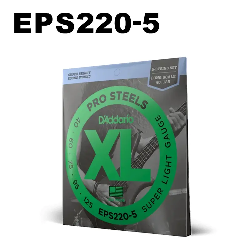 EPS220-5 D'Addario XL ProSteels Bass Guitar Strings - EPS220-5 - 5 String
