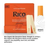 Rico Organic Alto Saxophone Reeds, Strength 2.5, 25 Pack