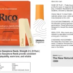 Rico Organic Alto Saxophone Reeds, Strength 2.5, 25 Pack