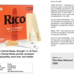 Rico Organic Bb Clarinet Reeds, Strength 1.5, 25 Pack