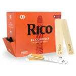 Rico Organic Bb Clarinet Reeds, Strength 2.0, 25 Pack