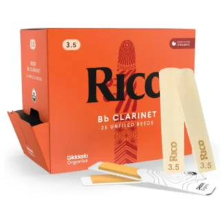 Rico Organic Bb Clarinet Reeds, Strength 3.0, 25 Pack