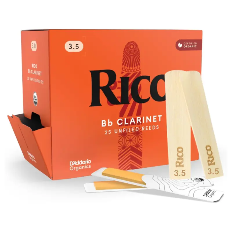 Rico Organic Bb Clarinet Reeds, Strength 3.0, 25 Pack Lagos Rico Organic Bb Clarinet Reeds, Strength 3.0, 25 Pack